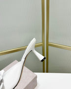 Jimmy Skye 65mm In White Cowhide Mules 597844