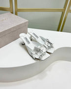 Jimmy Skye 65mm In White Cowhide Mules 597844