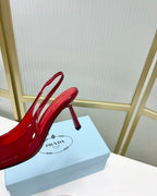 PRA PATENT LEATHER SLINGBACK PUMPS 75 CHERRY