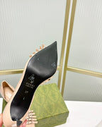 HIGH PUMP 6 CM IN TAN BEIGE CALFSKIN