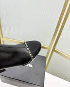 CC Ankle Boot 65 Black Calfkin Grosgrain Leather Strap