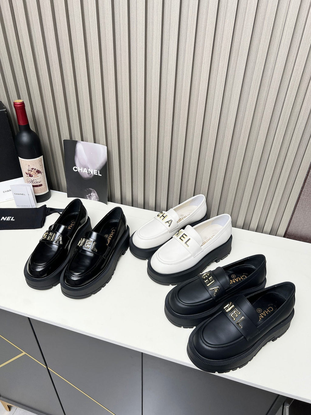 CC Moccasins Glossy Black Lambskin 944571