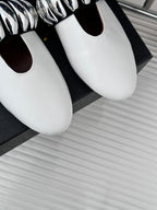 Alaia 25 Mary Jane Jewel Ballet Flats White Calfskin 293246