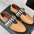 Alaia 25 Mary Jane Jewel Ballet Flats Brown Calfskin 293247