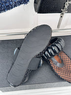 Alaia 25 Mary Jane Mesh Ballet Flats Black Calfskin 293251