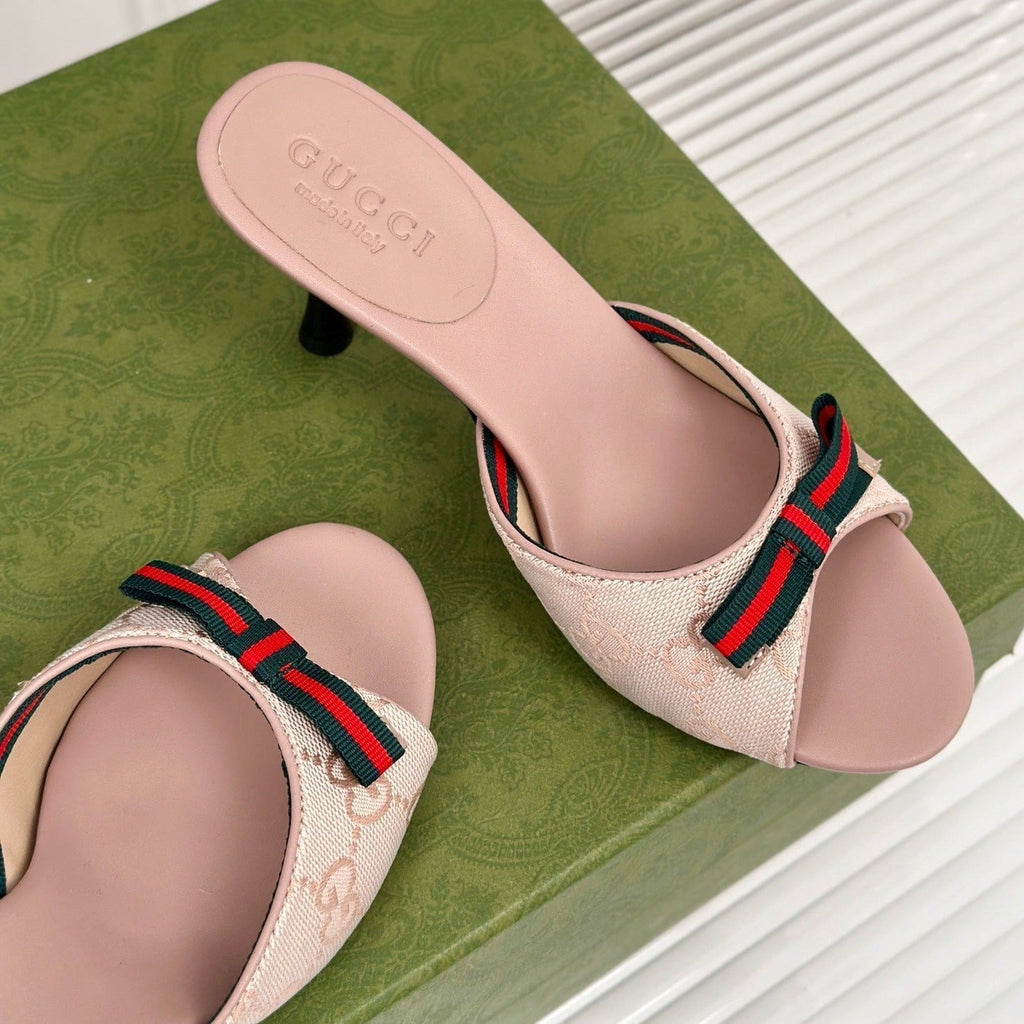GG   High Heel Slippers Pink Blush