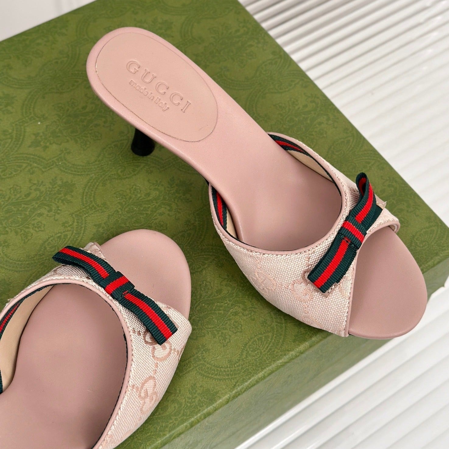 GG   High Heel Slippers Pink Blush