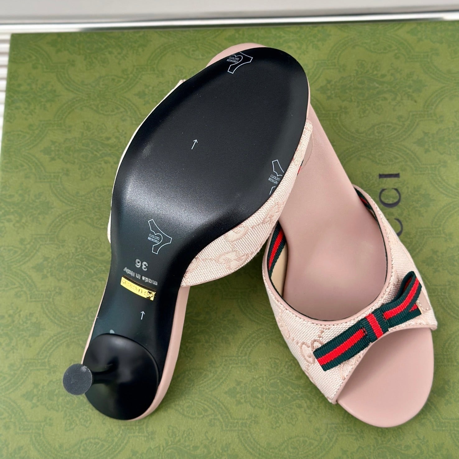 GG   High Heel Slippers Pink Blush