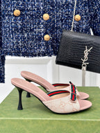 GG   High Heel Slippers Pink Blush