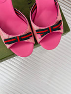 GG   High Heel Slippers Pink