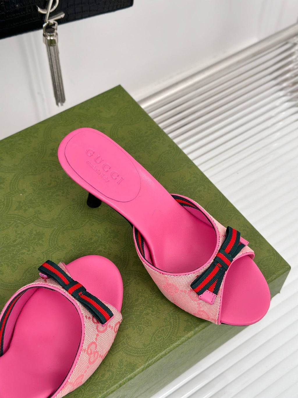 GG   High Heel Slippers Pink