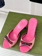 GG   High Heel Slippers Pink