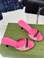 GG   High Heel Slippers Pink