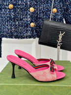 GG   High Heel Slippers Pink