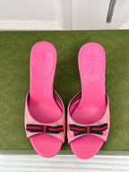 GG   High Heel Slippers Pink