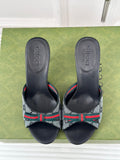 GG   High Heel Slippers Black
