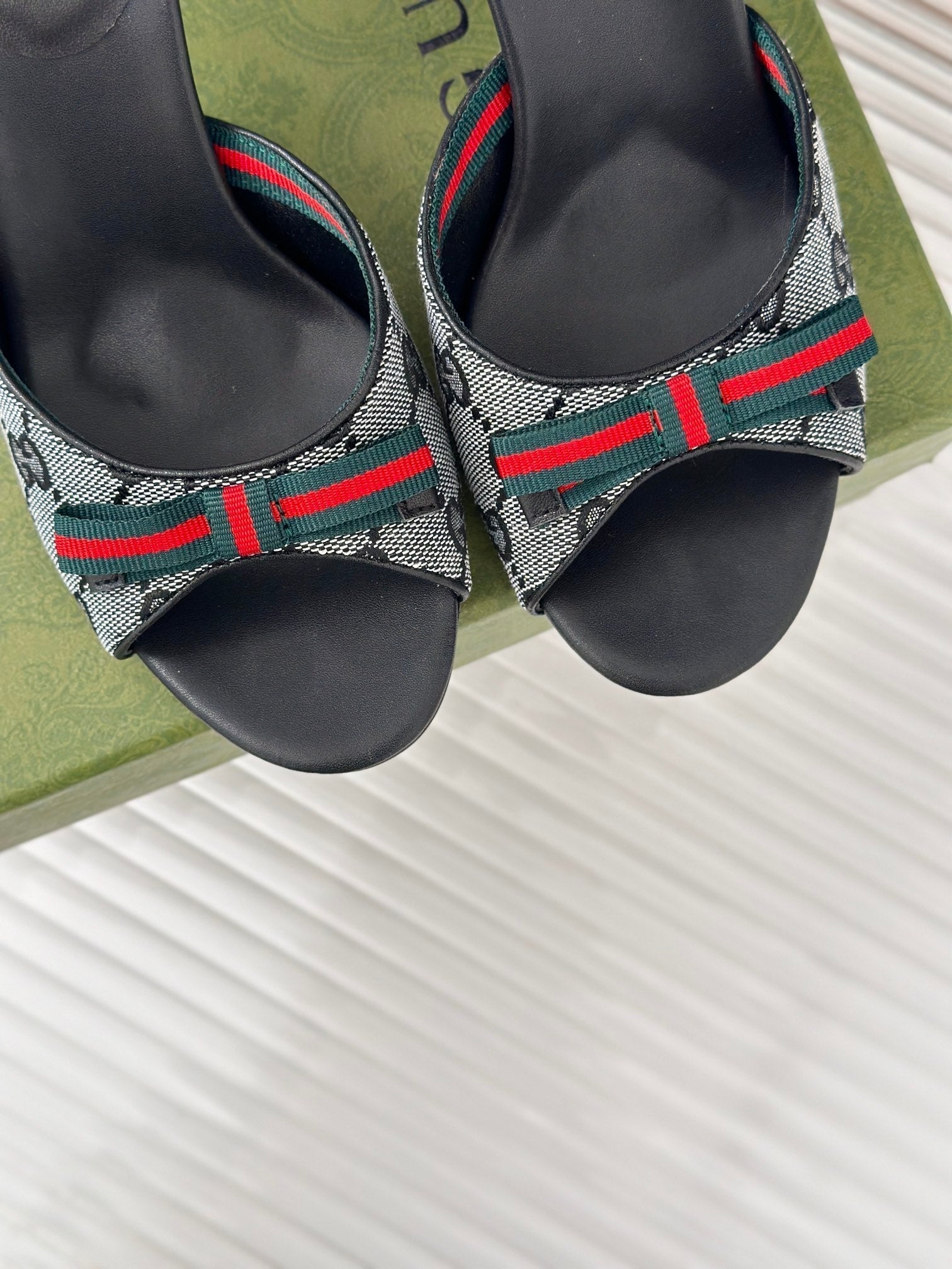 GG   High Heel Slippers Black