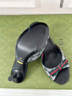 GG   High Heel Slippers Black