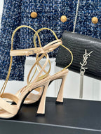 SL CORINNE SANDALS BEIGE SATIN CREPE