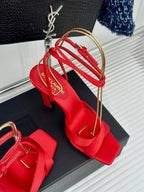 SL CORINNE SANDALS ROSE SATIN CREPE