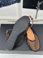 Alaia Mary Jane Ballet Flat Black Lambskin 293229