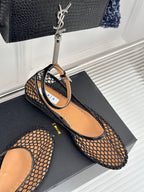 Alaia Mary Jane Ballet Flat Black Lambskin 293229