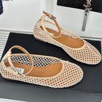 Alaia Mary Jane Ballet Flat Nude Lambskin 293230