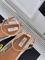 Alaia Mary Jane Ballet Flat Nude Lambskin 293230