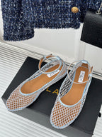 Alaia Mary Jane Ballet Flat Light Blue Lambskin 293231