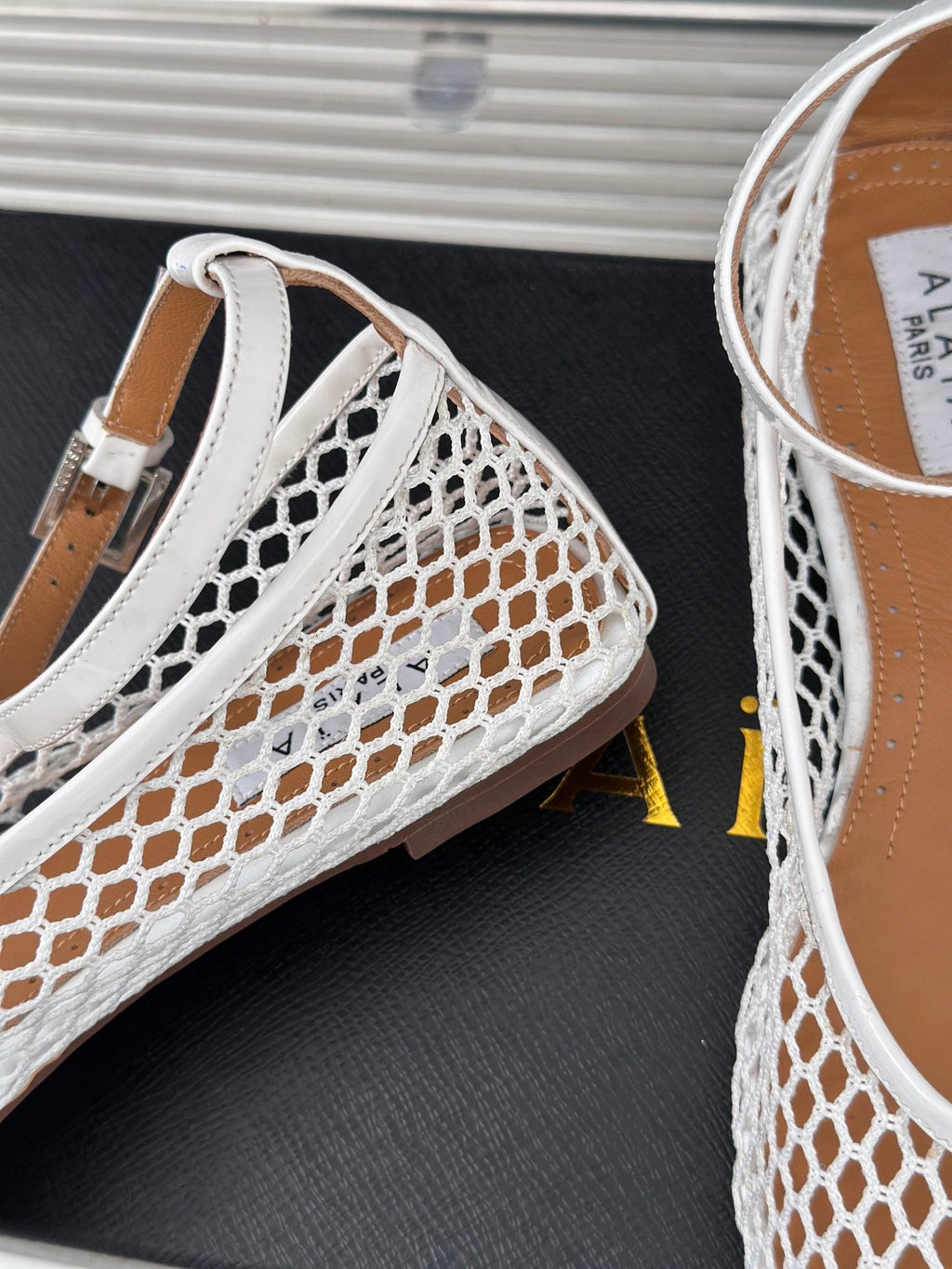 Alaia Mary Jane Ballet Flat White Lambskin 293232