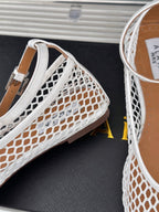 Alaia Mary Jane Ballet Flat White Lambskin 293232