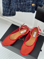 Alaia Mary Jane Ballet Flat Red Lambskin 293233