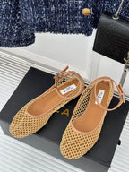 Alaia Mary Jane Ballet Flat Yellow Lambskin 293235