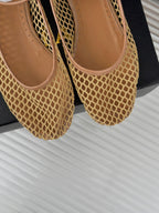Alaia Mary Jane Ballet Flat Yellow Lambskin 293235