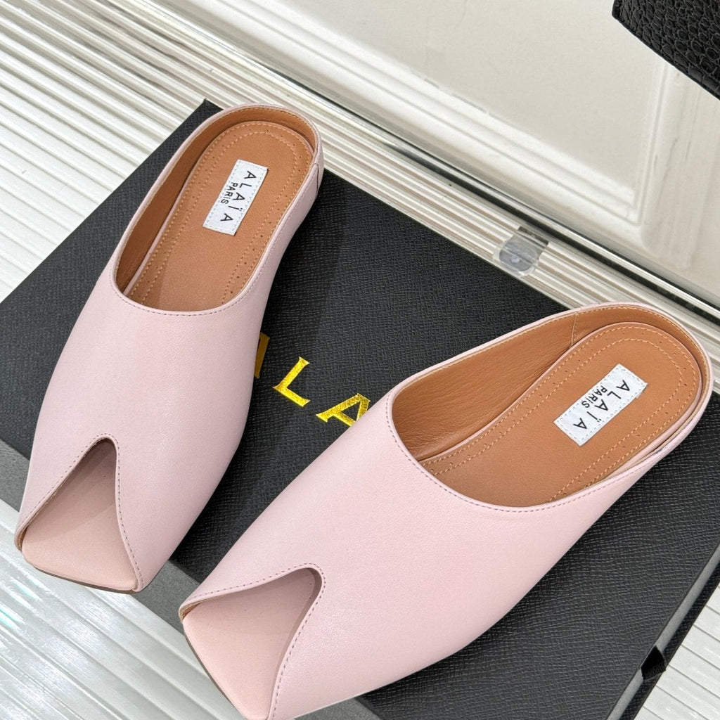 Alaia Slipper Pink Calfskin 293190