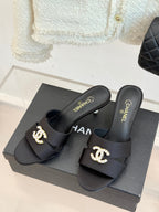 CC 25 Mules Black Silk Lambskin 308777