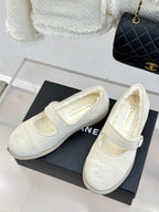 CC 25A Mary Janes Beige Suede And Lambswool 404662