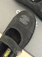 CC 25A Mary Janes Black Suede And Lambswool 404666