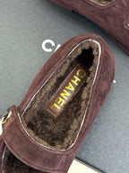 CC 25A Mary Janes Chocolate Suede And Lambswool 404665