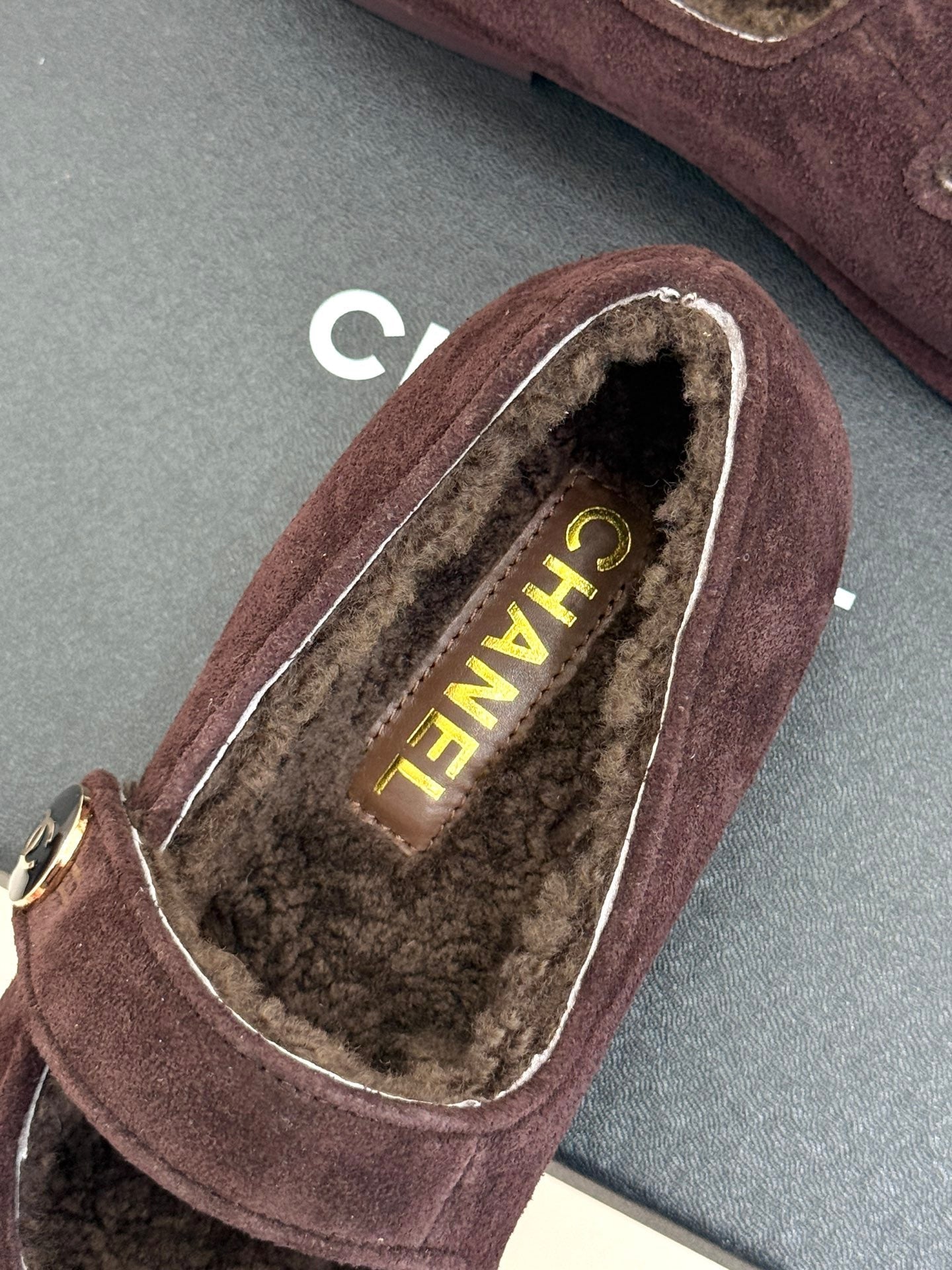 CC 25A Mary Janes Chocolate Suede And Lambswool 404665
