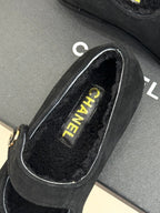 CC 25A Mary Janes Black Suede And Lambswool 404666