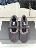 Alaia 25WF Mary Jane charcoal grey suede wool 472222