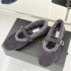 Alaia 25WF Mary Jane charcoal grey suede wool 472222