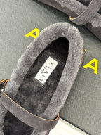 Alaia 25WF Mary Jane charcoal grey suede wool 472222