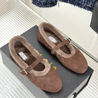 Alaia 25WF Mary Jane chocolate brown suede wool 472224