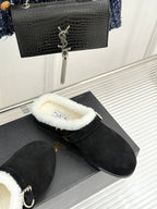 Alaia 25WF slippers belt buckle black suede wool 472226