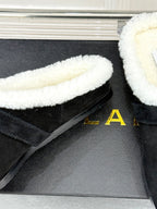 Alaia 25WF slippers belt buckle black suede wool 472226
