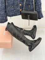 MiuMiu 25 loafer stretch boots black calfskin 517335