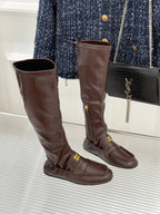 MiuMiu 25 loafer stretch boots brown calfskin 517336