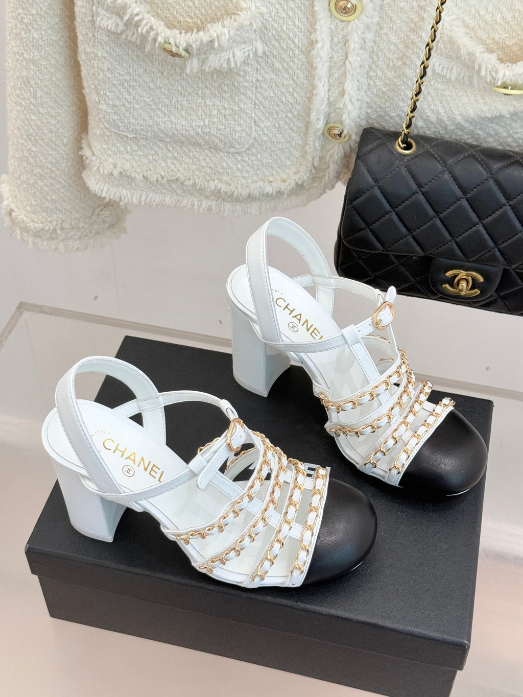 Cruise 25/26 Slingbacks 90mm Black White Lambskin